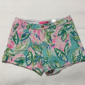 Lilly Pulitzer High Waist Shorts - Pink, Blue, White, Aqua and Green Floral